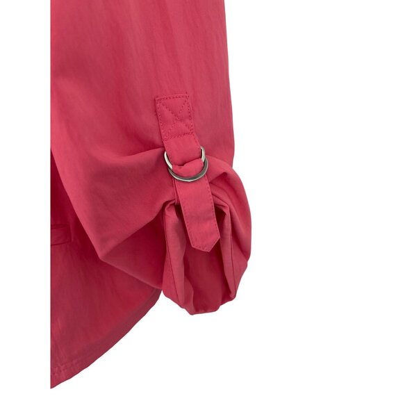 Chicos Womens Pink Zip-Up Lightweight Jacket W/ Adjustable Sleeves Size 3 US XL - Picture 2 of 9